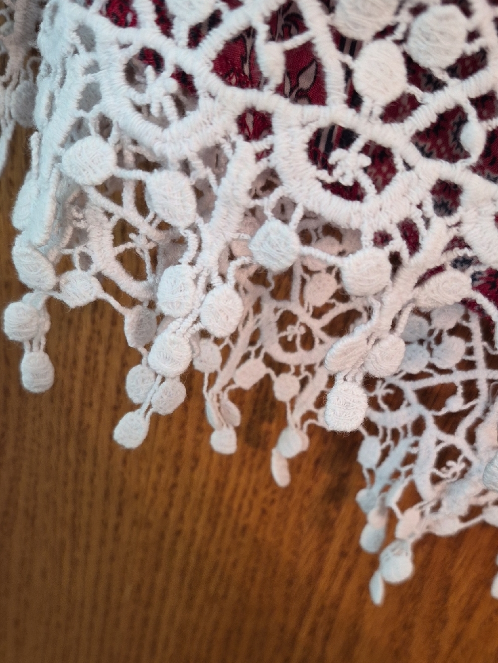 💐Cute No Boundaries Red White & Blue Tank Top with Lace Fringe Jr Sz XL (15-17) - Picture 5 of 7